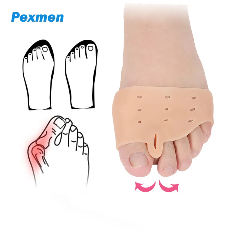 Pexmen 2Pcs Gel Forefoot Pad Ball of Foot Cushions Breathable Anti Slip