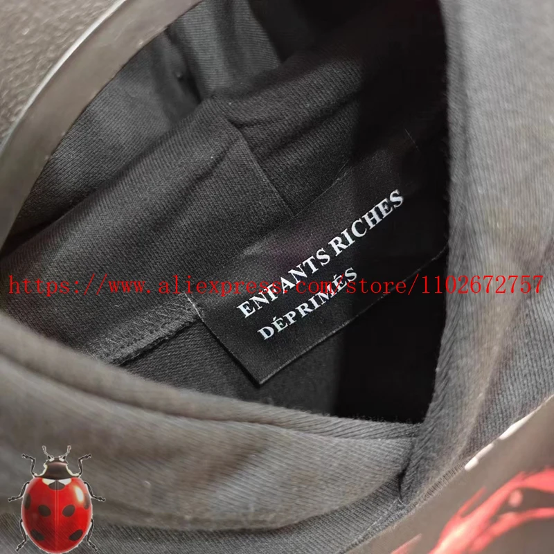 No Violence Red Print ERD Enfants Riches Deprimes Hoodie Black Men Women High Quality Fall Winter Loose Sweatshirts Pullover