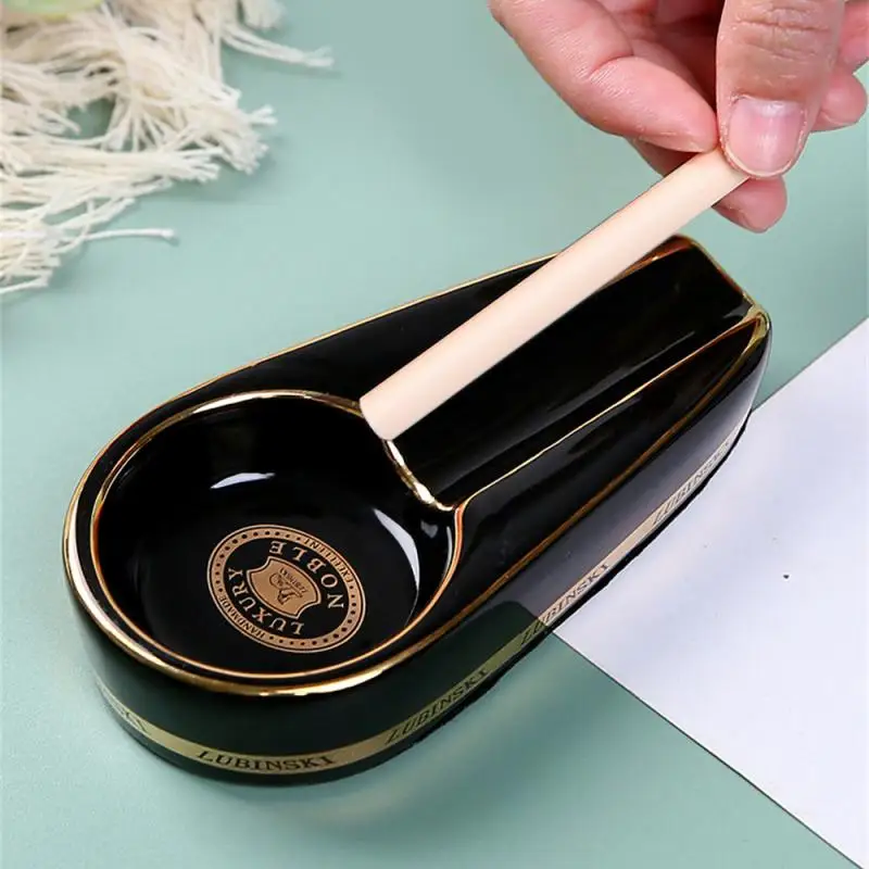 Classic Ceramic Anti-slip Pocket Cigar Cigarette Ashtray Stand Single Cigar Holder Creative Accessories ceramic ashtray