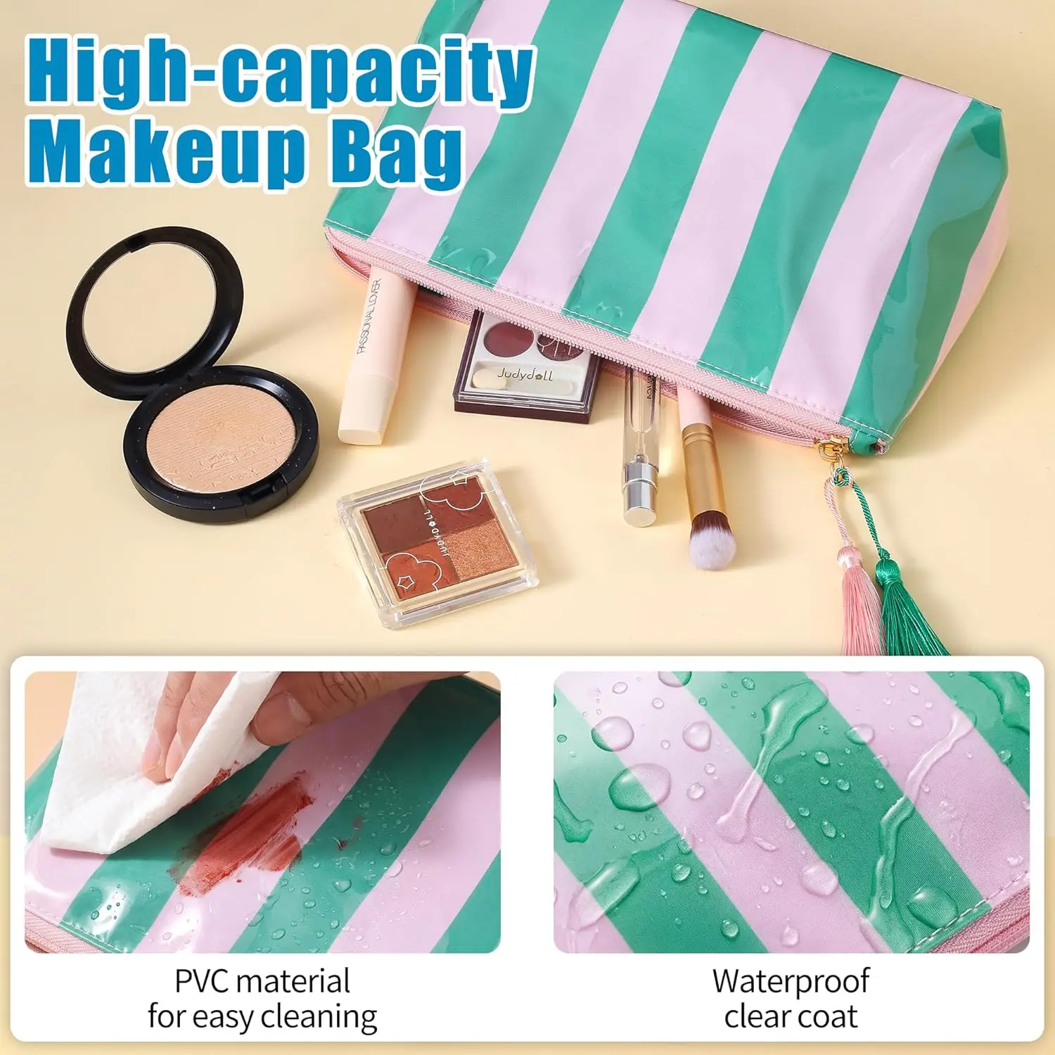 Large Transparent Waterproof Cosmetic Bag for Women's Travel Essentials