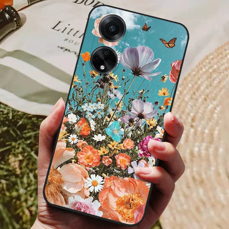 Stylish Black Silicone Painted Soft Phone Case - Premium TPU Protective Cover