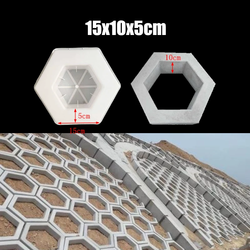 Hexagonal Cement Hollow Brick Mold Ecological Brick Slope Protection Reservoir Protection Grass Planting Concrete Soil