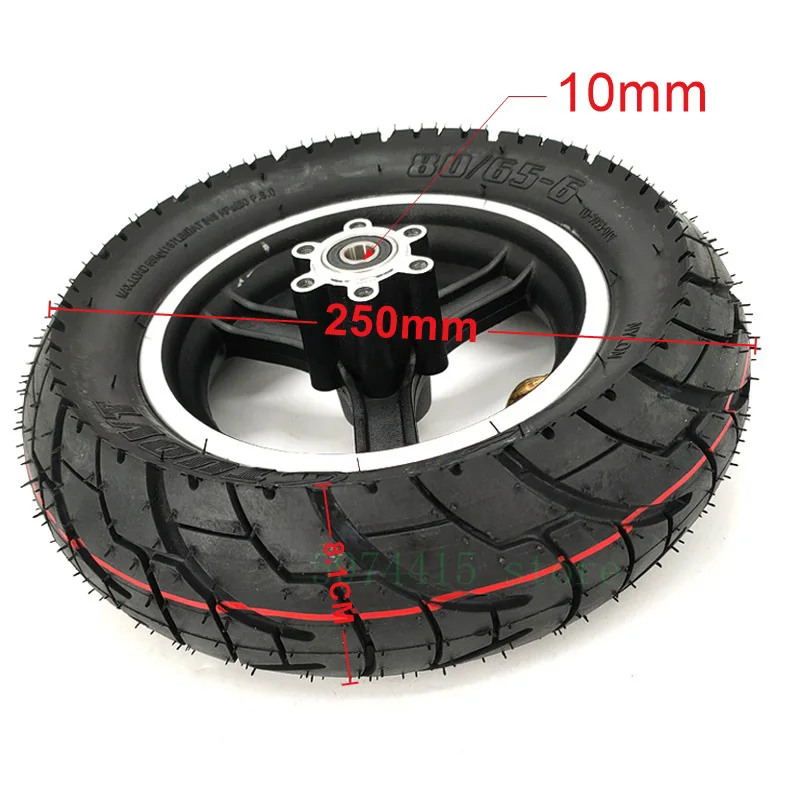 80/65-6 255X80 TUOVT Wheel 10 Inch 10x3.0 Wheel Tyre With Alloy Disc Brake Rim for Electric Scooter KUGOO M4 PRO Parts