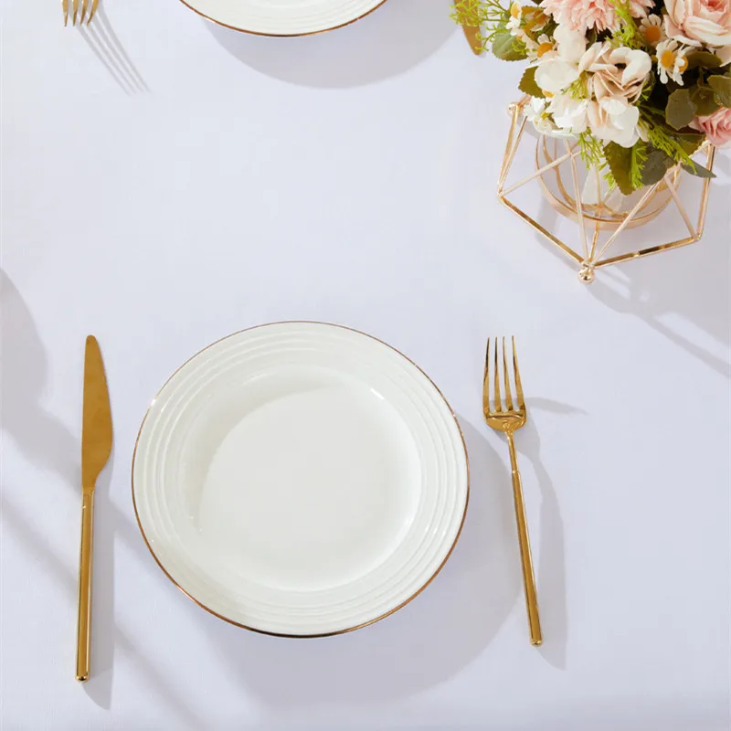 6FT White Tablecloth Coffee Table High-grade Waterproof and Oil-proof Hotel Wedding Birthday Party Rectangular Non-slip Cloth