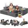 Modular Children's Play Sofa, Boys and Girls Convertible Foam Sofa, Multi-Purpose Foam Castle Building Set (Space Gray) 1