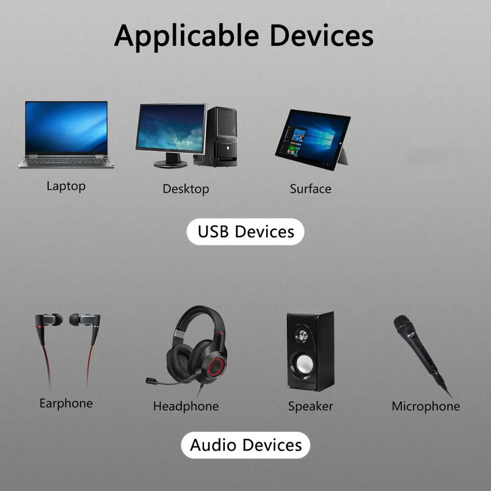 Přenosné externí USB na 3.5mm mikrofon sluchátka hever stereo náhlavní 3d znít karta audio adaptér nový reproduktor rozhraní pro notebook