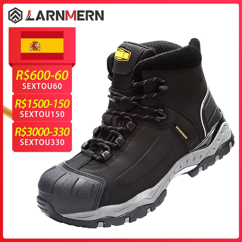 zapatos de seguridad con punta de acero para trabajo, calzado cómodo de cuero genuino, impermeable, para almacén, protección de seguridad y de trabajo| - AliExpress