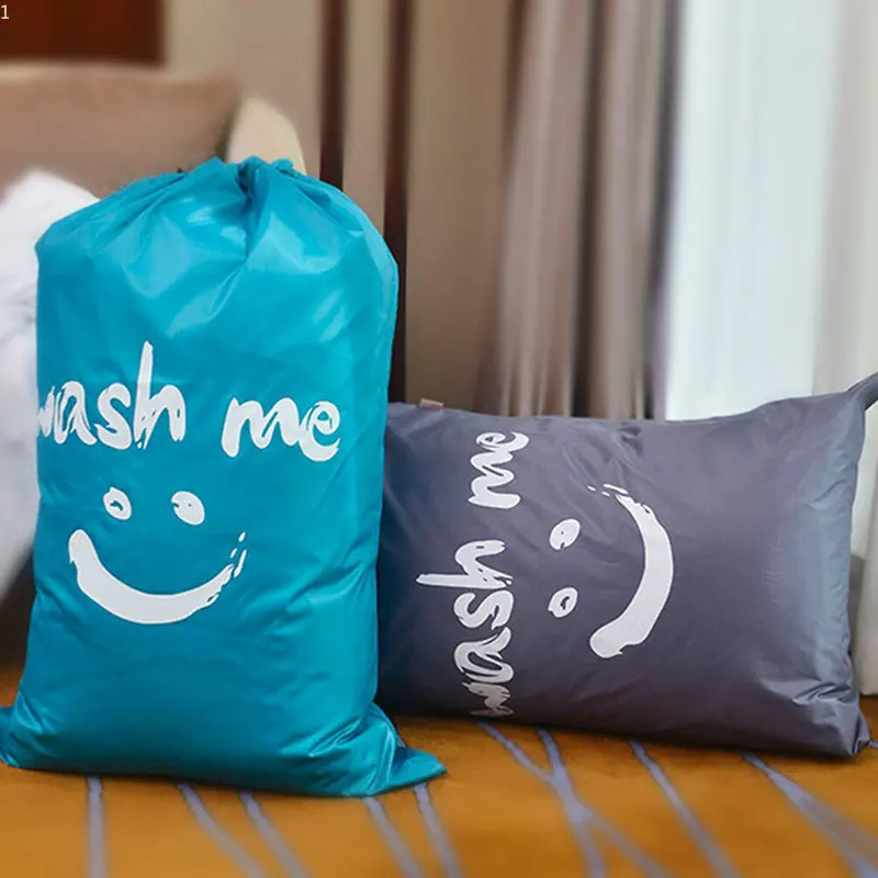 

Nylon Laundry Bag Travel Storage Pouch Machine Washable Dirty Clothes Organizer Folding Wash Drawstring Bag Bathroom Accessories
