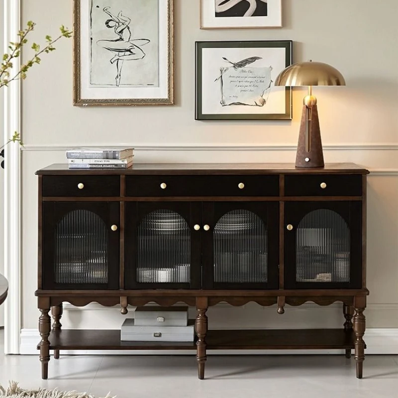 

French Retro Vertical Closet American Retro Solid Wood Sideboard Cabinet Storage