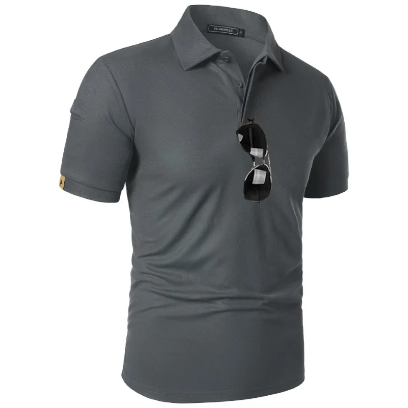 Polo estiva da uomo a maniche corte T-shirt da tennis sportiva Camicie traspiranti T-shirt oversize con bottoni traspiranti - immagine 5
