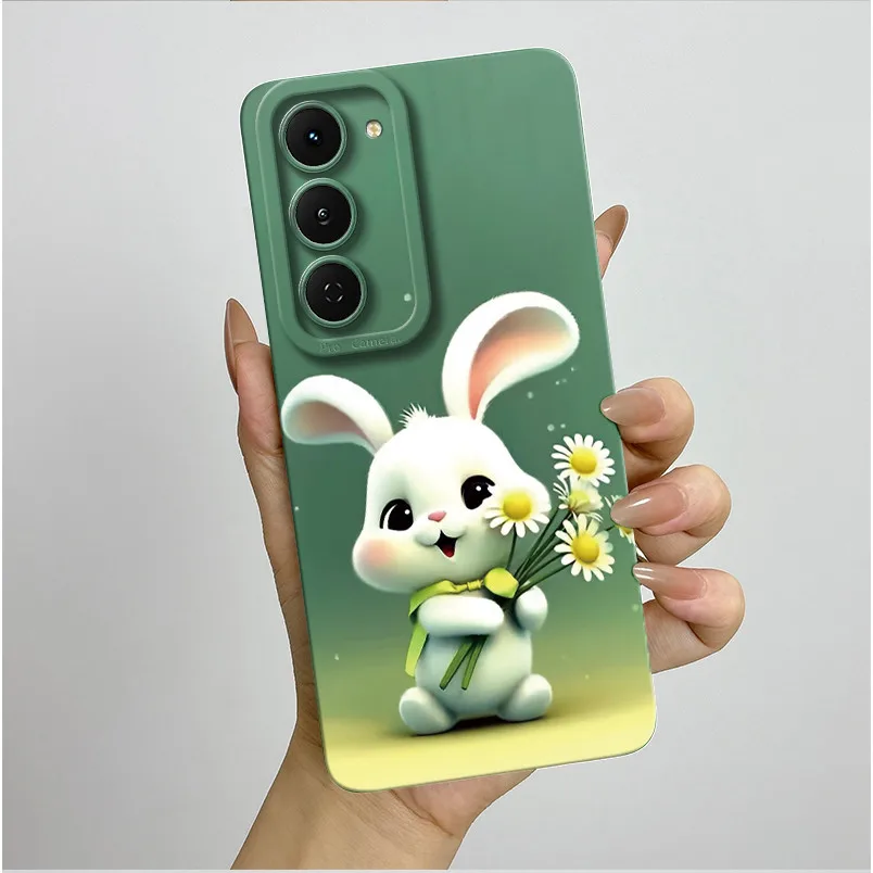 Aesthetic Flowers Slim Liquid Silicone Phone Case - Anti-Drop Protective Soft Cover