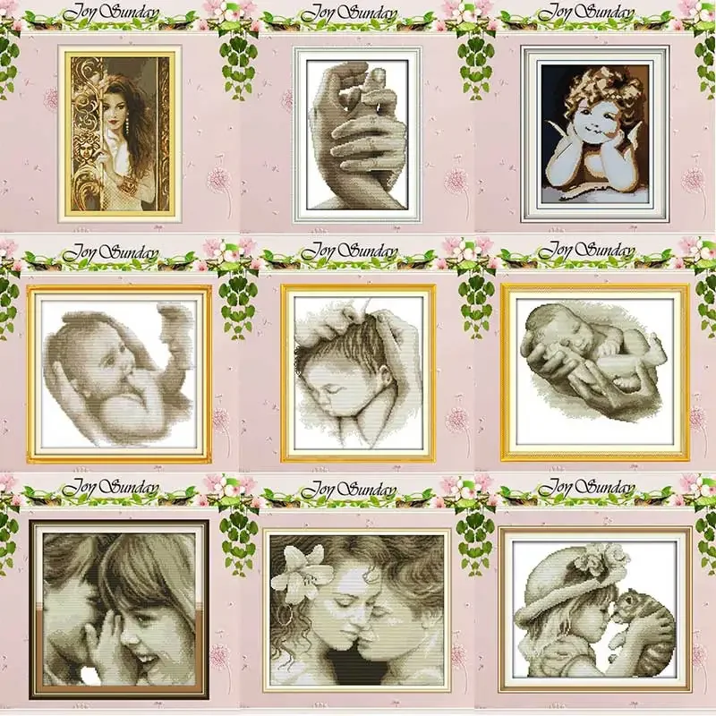 Cross stitch kit Angel Baby Girl Lover Patterns Counted Cross Stitch Set DIY 11CT 14CT 16CT Stamped DMC Cross-stitch Kit Embroidery Needlework