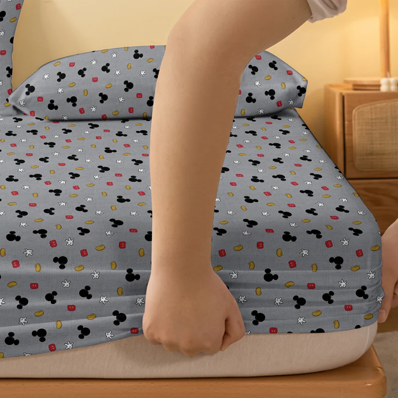 1 cartoon cute Mickey pattern digital printed frosted Fitted Sheet,bedroom printed bed cover,bedding(No pillowcase) 4