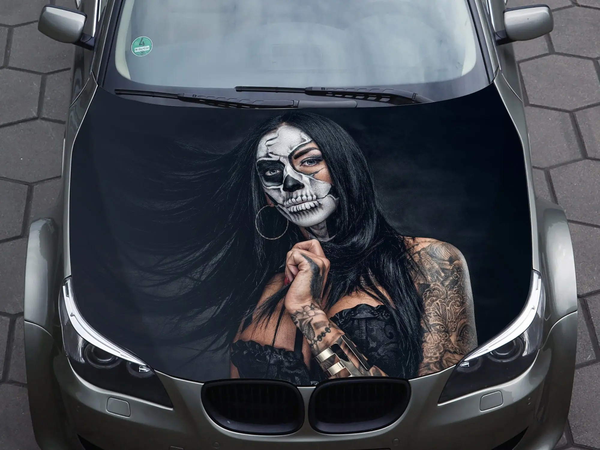 

Car Hood Decal, Wrap Decal, Girl, Sugar Skull, Skull Art, Vinyl, Sticker, Day of The Dead, Truck Graphic, Bonnet Decal, F150