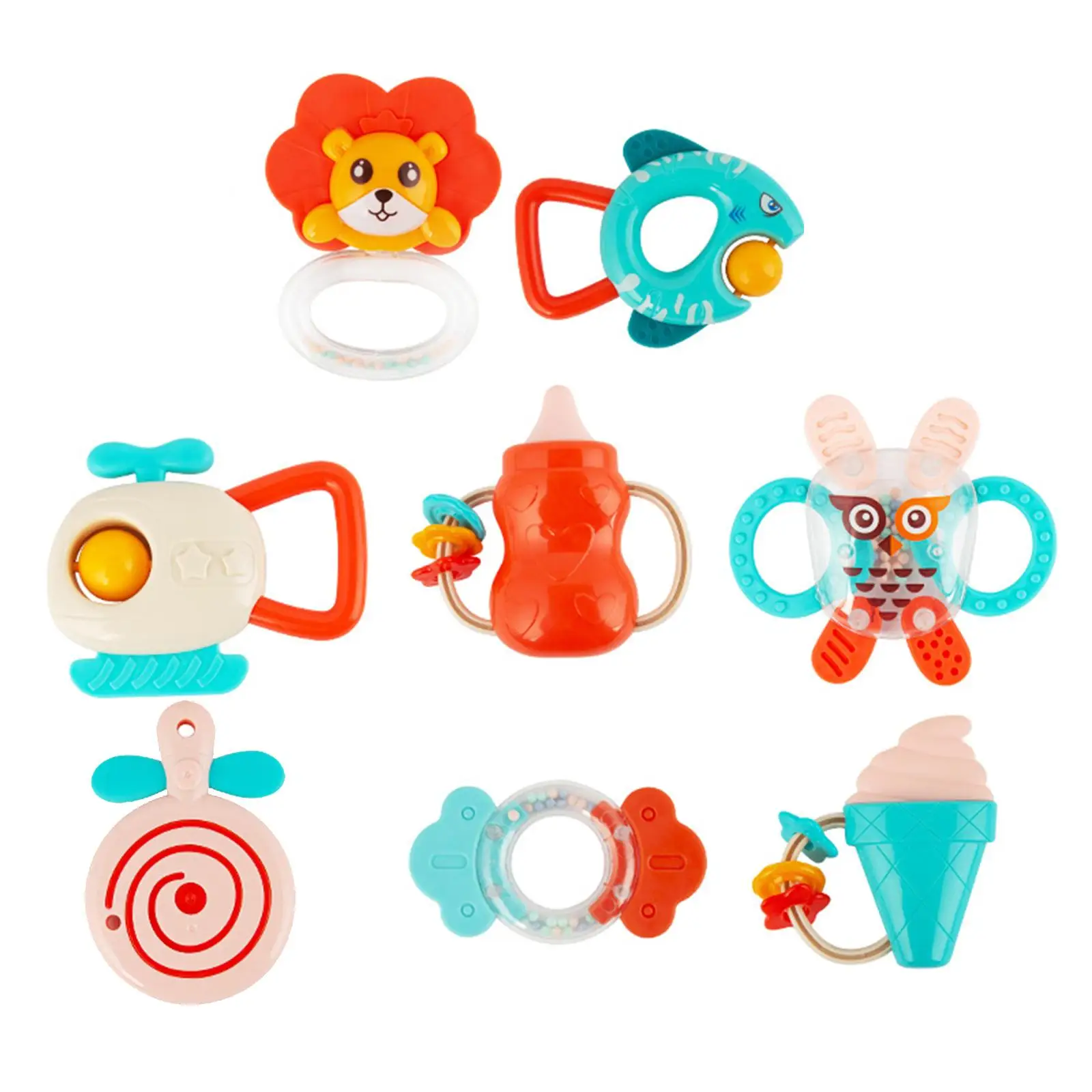 8 Pieces Plastic Baby Rattles And Shakers Toys for Infants