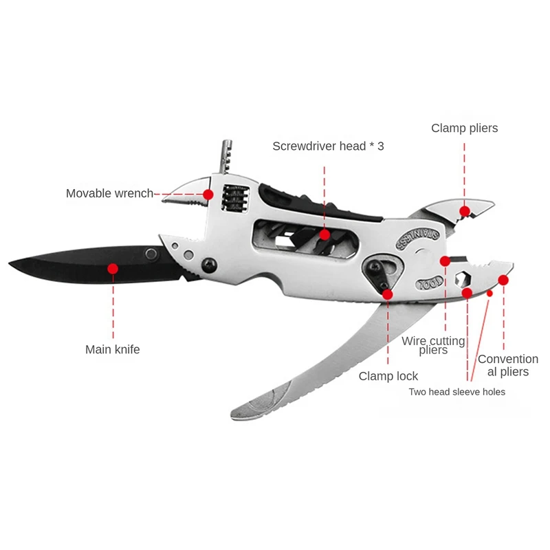 Alicates multifunción para acampar al aire libre, herramienta multiusos,  alicates para exteriores, llave multifunción, destornillador plegable,  combinación de herramientas YONGSHENG 8390615804462