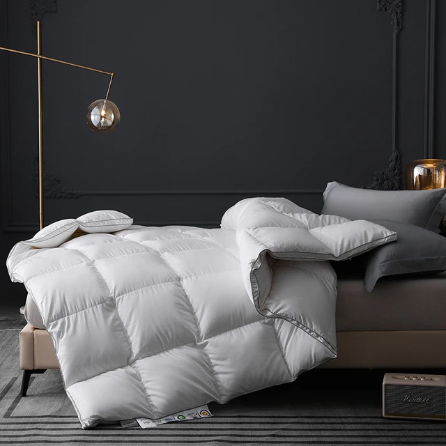 Couette de couette ultra légère haut de gamme en duvet d'oie 95% pur – Ultra douce, respirante et confortable longue durée, taille Queen 5