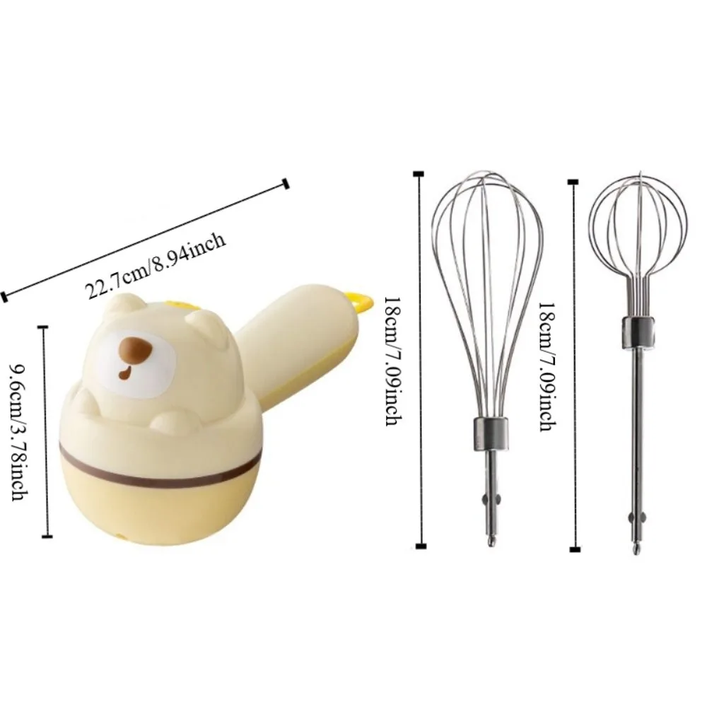 Description Picture 2 of itemHousehold Handheld Bear Electric Eggs Beater Rechargeable Labor-saving Egg Whisks Cordless Cream Whipper Milk
