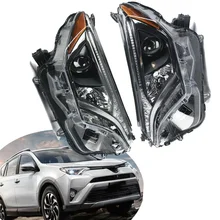 

Left Right Headlight Fit for 2016 2017 2018 Toyota Rav4 Driver Passenger Side Halogen Headlamps Assembly