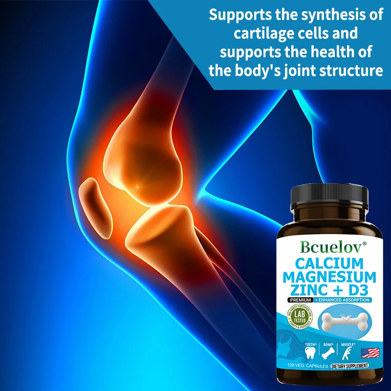 Bcuelov Calcium Magnesium Zinc & Vitamin D3 Capsules for Immune System, Bone, Nervous System Health Support Supplement Non-GMO S5296396e742c4fe986b69352c93231a72