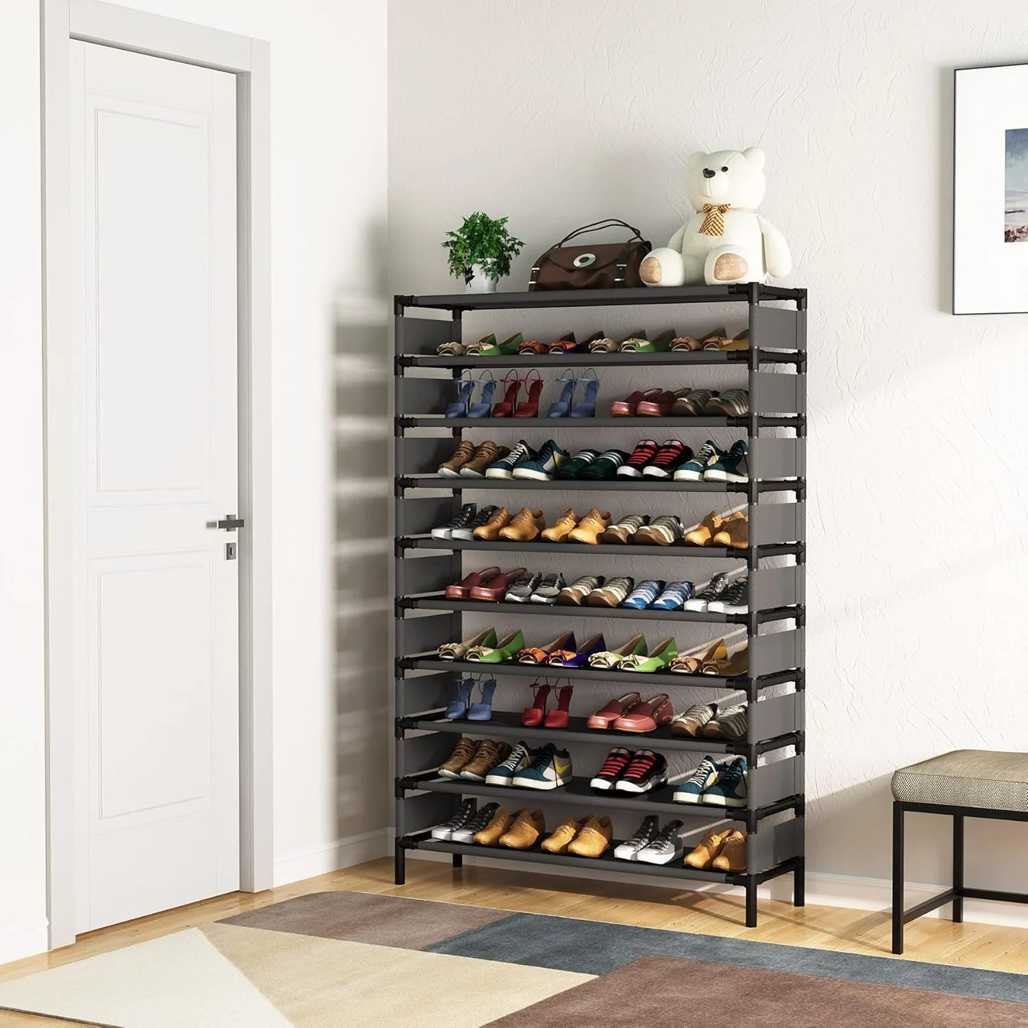 Multi-layer storage Rack, Large Capacity Organizer, bedroom furniture Shoe Shelf for 50 Pair, Book shelf, Versatile usage 4