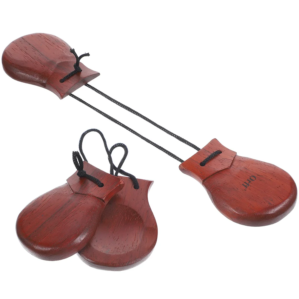 

2pcs Castanet Wooden Percussion Castanet Handheld Castanets Percussion Instruments for Adults
