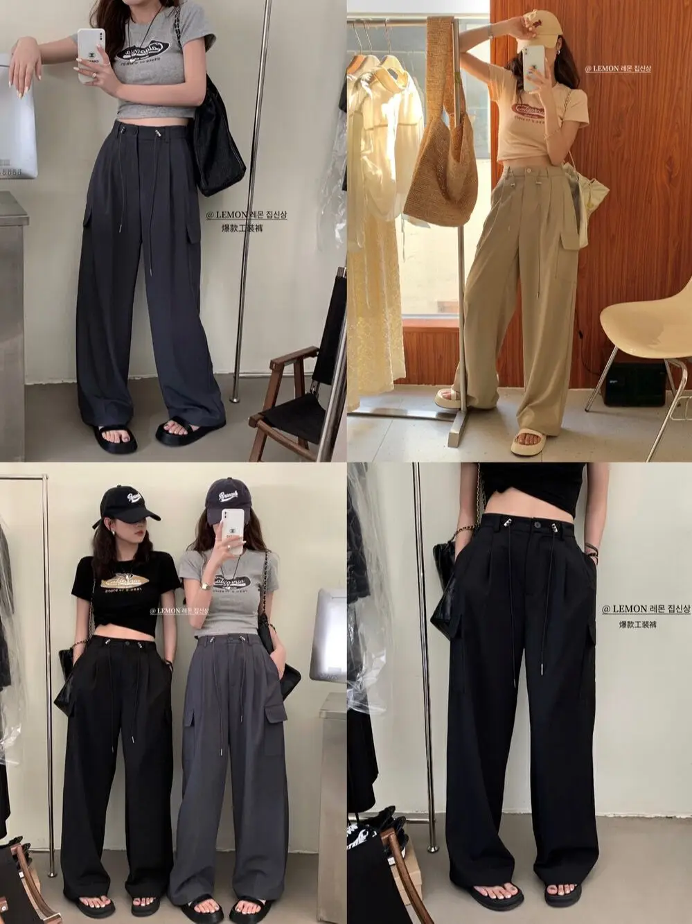 High Waist Slim All-Match Pocket Cargo Pants Casual Pants Traf 2023 Woman  Korean Fashion Zevity Y2k Women's Trousers Clothing