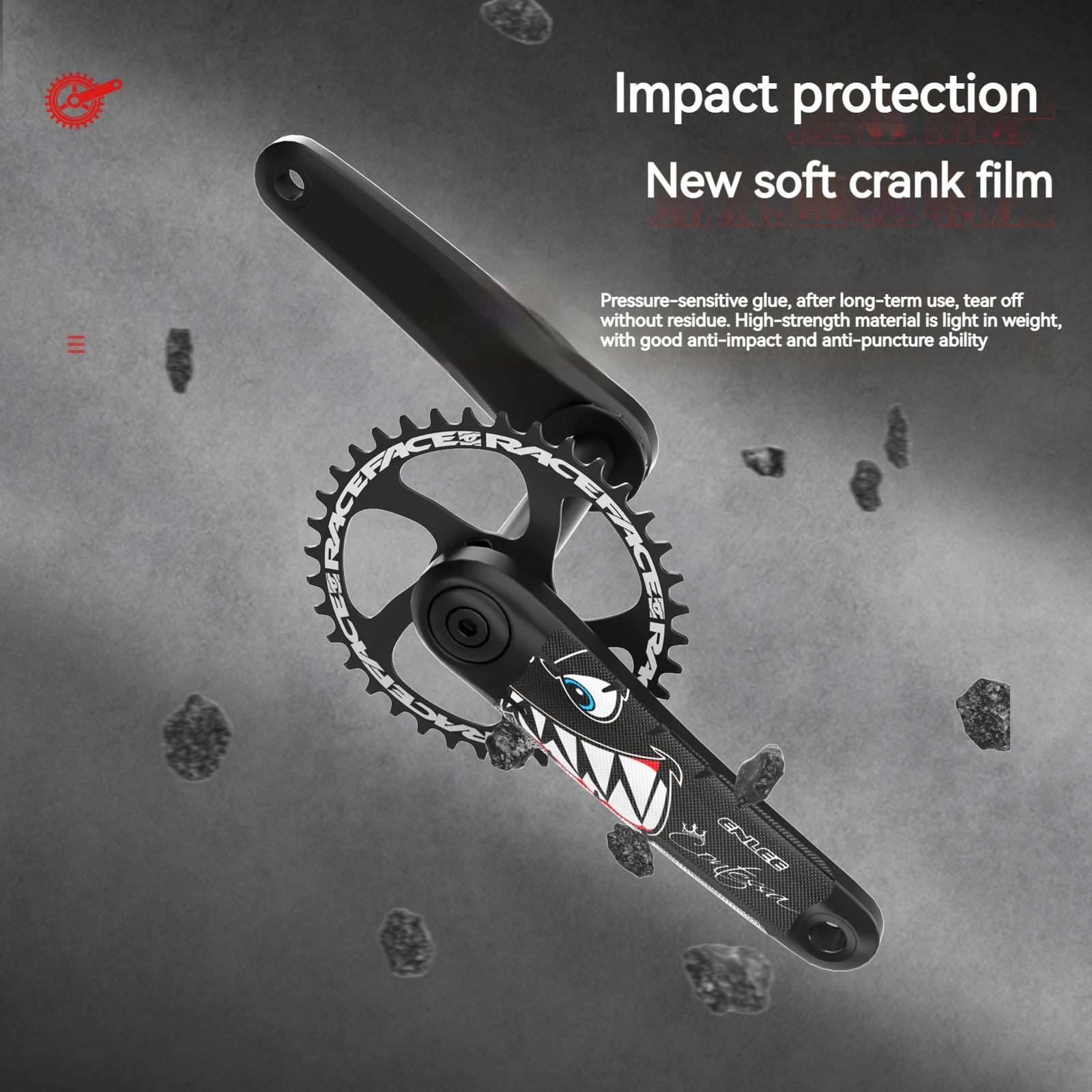 Bicycle Crank Tape ENLEE Bicycle Crank Film Tooth Disc Crank Protective Tape Anti-Scratch Mountain Road Bike Universal Decorative Cycling