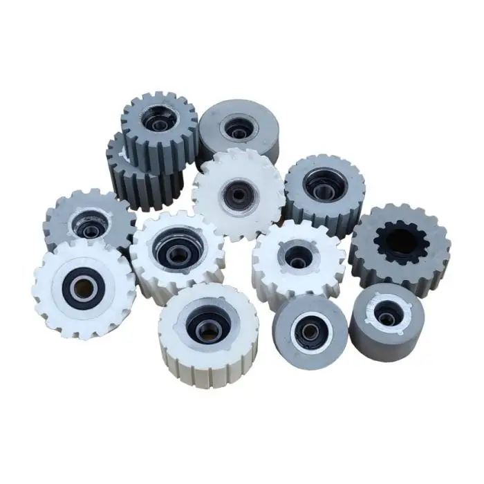 

5PCS-Conveying pinch wheel Feeding wheel Edge banding machine Drive wheel Flat helical rubber wheel