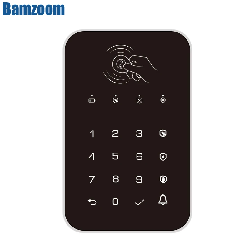 433Mhz Wireless Touch Keyboard Support RFID Card Arm Or Disarm Password Keypad For Tuya Smart WIFI Home Security Alarm System