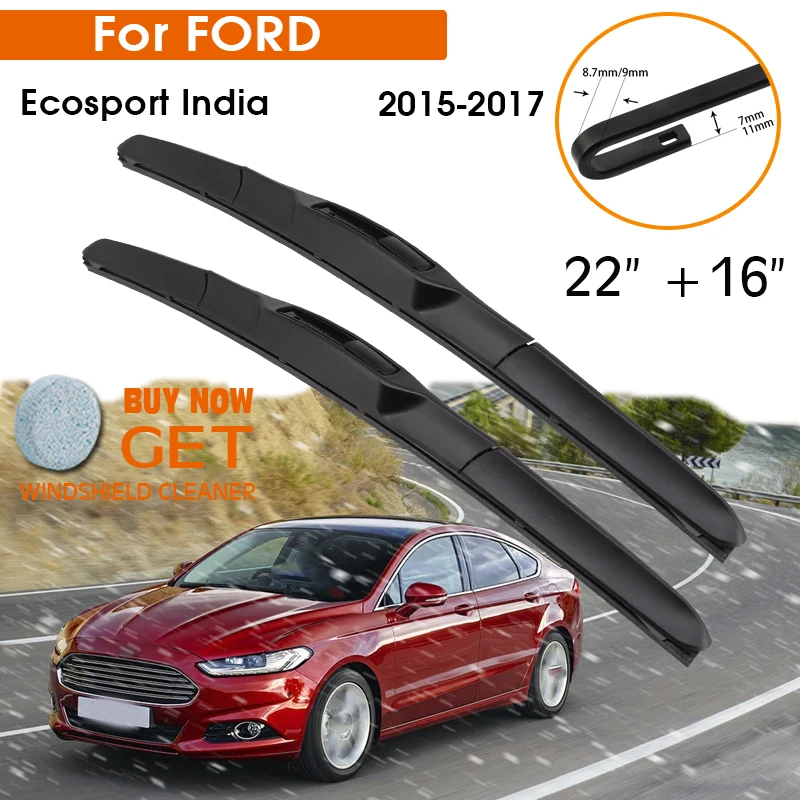 

Car Wiper For FORD Ecosport India 2015-2017 Windshield Rubber Silicon Refill Front Window Wiper 22"+16" LHD RHD Accessories