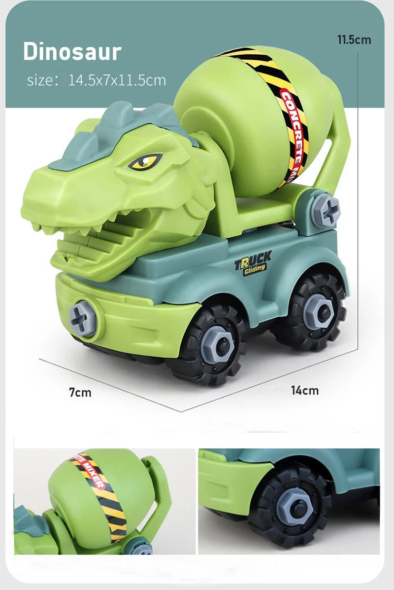 pixar cars diecast Car Toy Dinosaurs Transport Car Dinosaur Engineering Truck Can Be Assembled and Disassembled Toys Educational Toys gifts for Kid circle b diecasts
