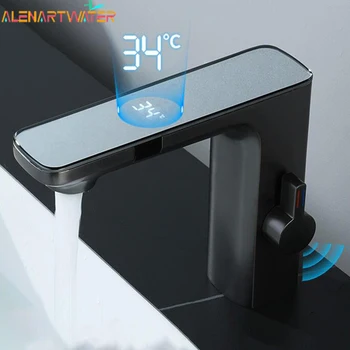 Smart Sensor LED Faucet Bathroom Basin Infrared Faucet Kitchen Sink Mixer Tap Hot and Cold Vanity Touchless Tap Digital Display