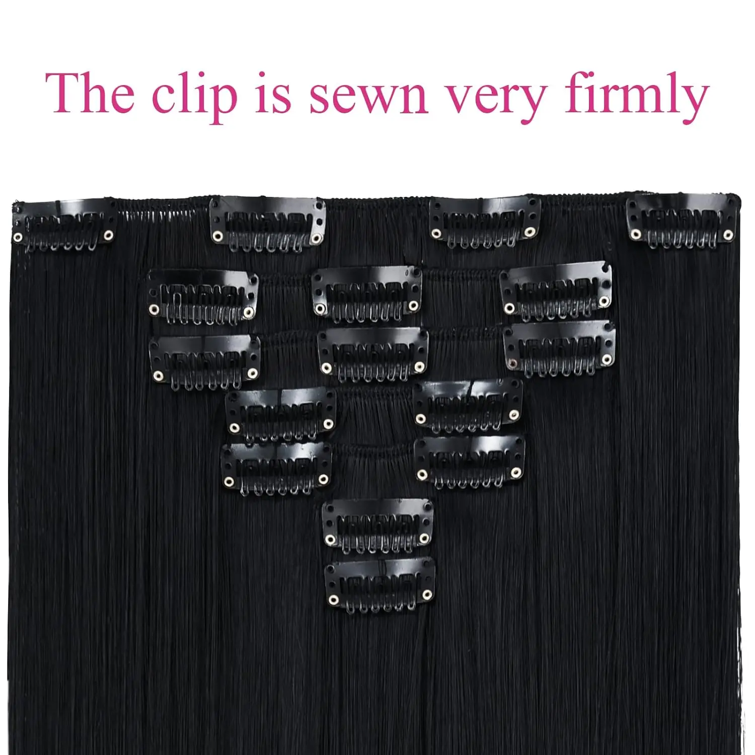 7PCS Clip In Hair Extensions Light Multicolour 16 CLips 22 Inch Long Straight Hair Extension Girl Women Synthetic hair extensions