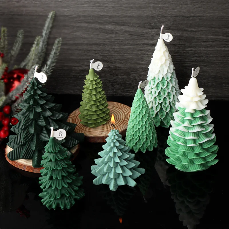 3 Stampi A Forma Di Albero Di Natale In Silicone, 3D, Per Candele