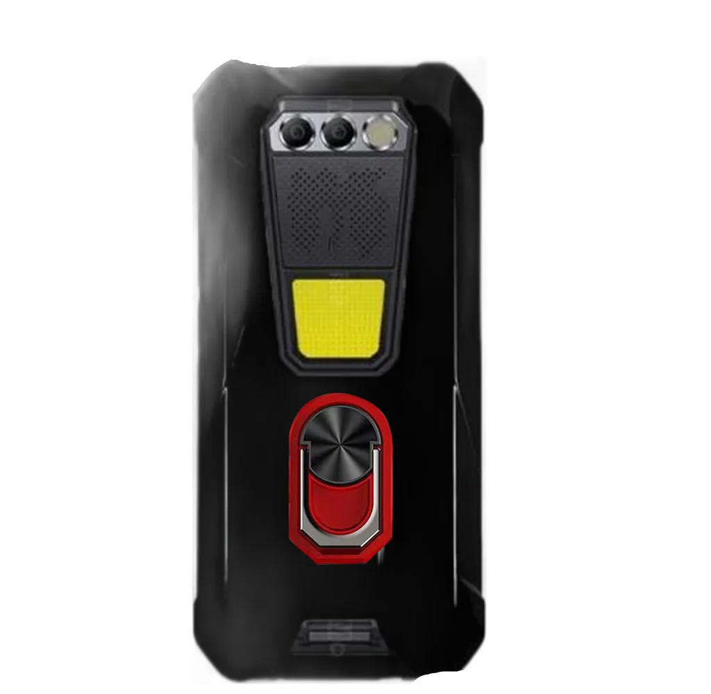 Enhanced Durable Silicone Phone Case with Back Ring Holder Bracket - 6.58” Screen Compatible