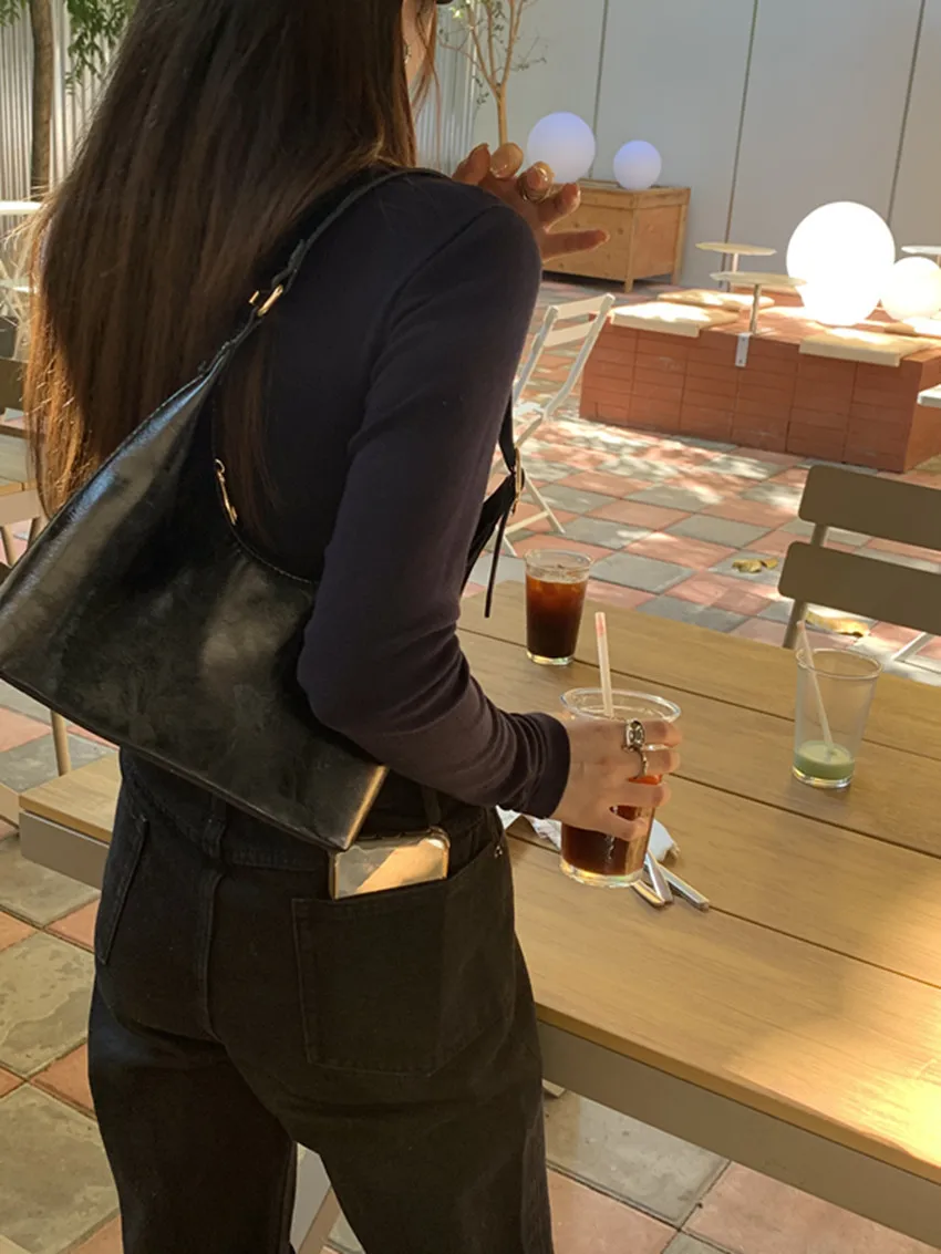 JIAERDI PU Leather Solid Handbags Women Spring Zipper Casual Tote Shoulder Bag Female Harajuku High Street Luxury Bag Ladies