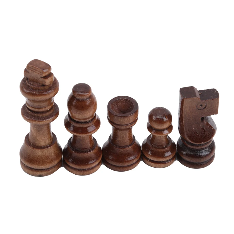 

32 Pieces Wooden International Chess Set Creative Toys for Travel Games Chess Lover Gift Party Supplies 55mm