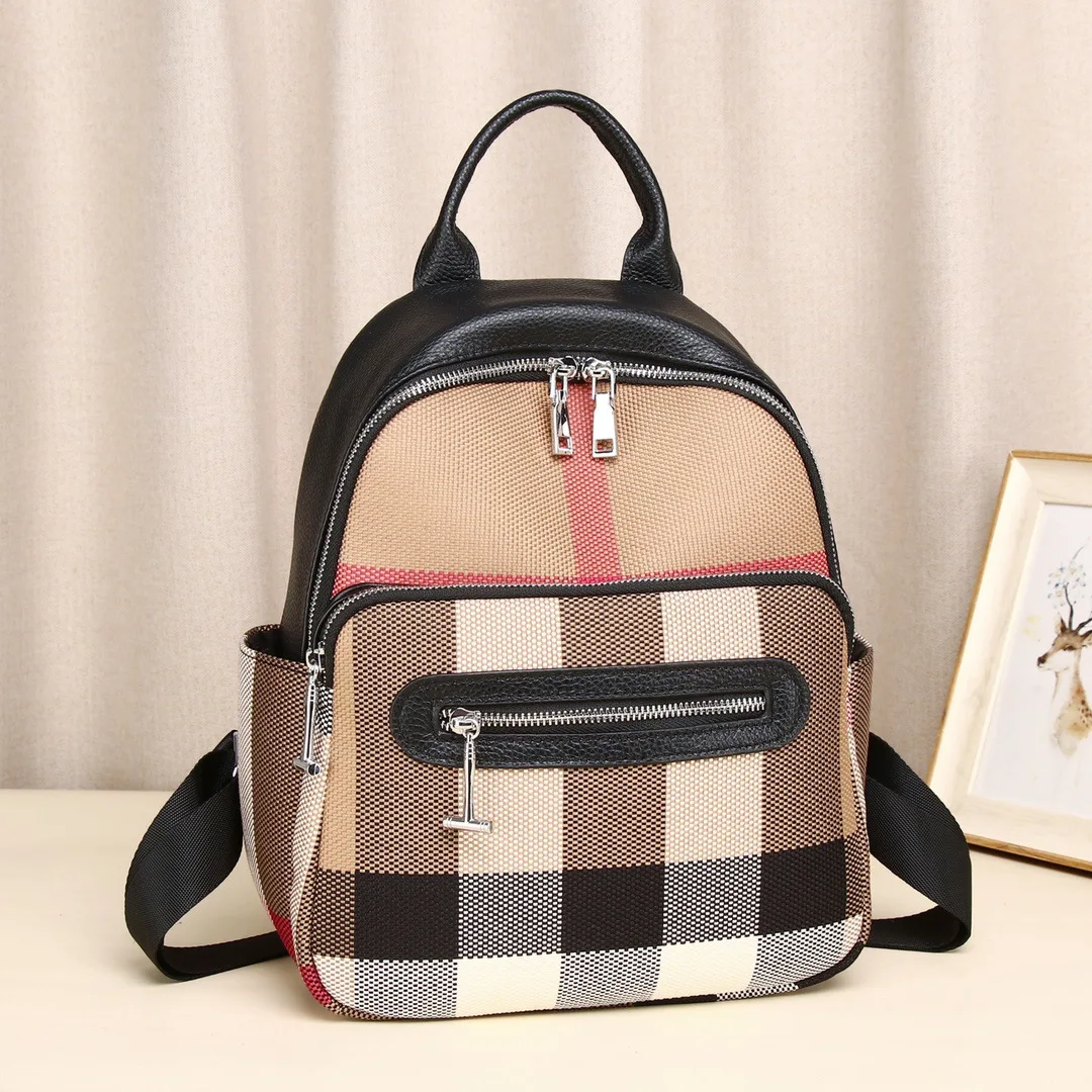 

Women Genuine Leather Backpack Fashion Female High Quality Women's Commuting Mommy Bag Casual Female Canvas Travel Backpacks
