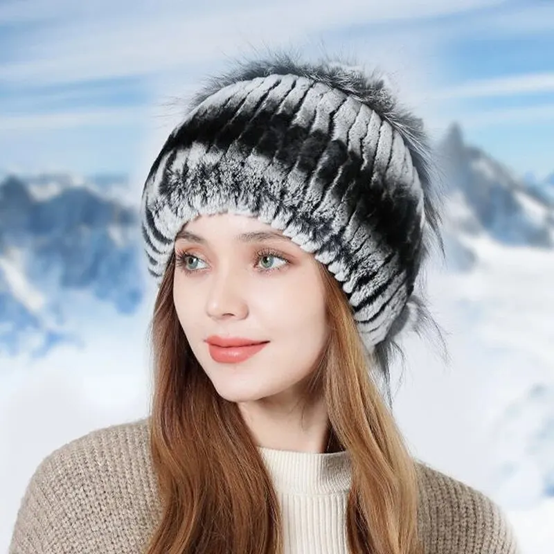 Herbst und neue gestrickte Nerz Pullover koreanische Version Damen Winter Mode warme Mütze_voghion.com