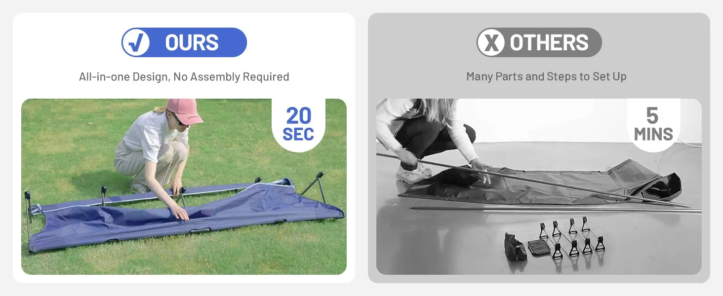 CAMA DE CAMPING PLEGABLE FÁCIL DE MONTAR