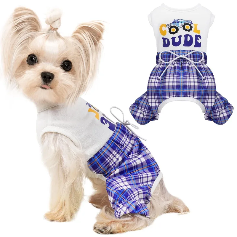 Soft Stretchy Dog Pajamas Cute Onesie Outfit