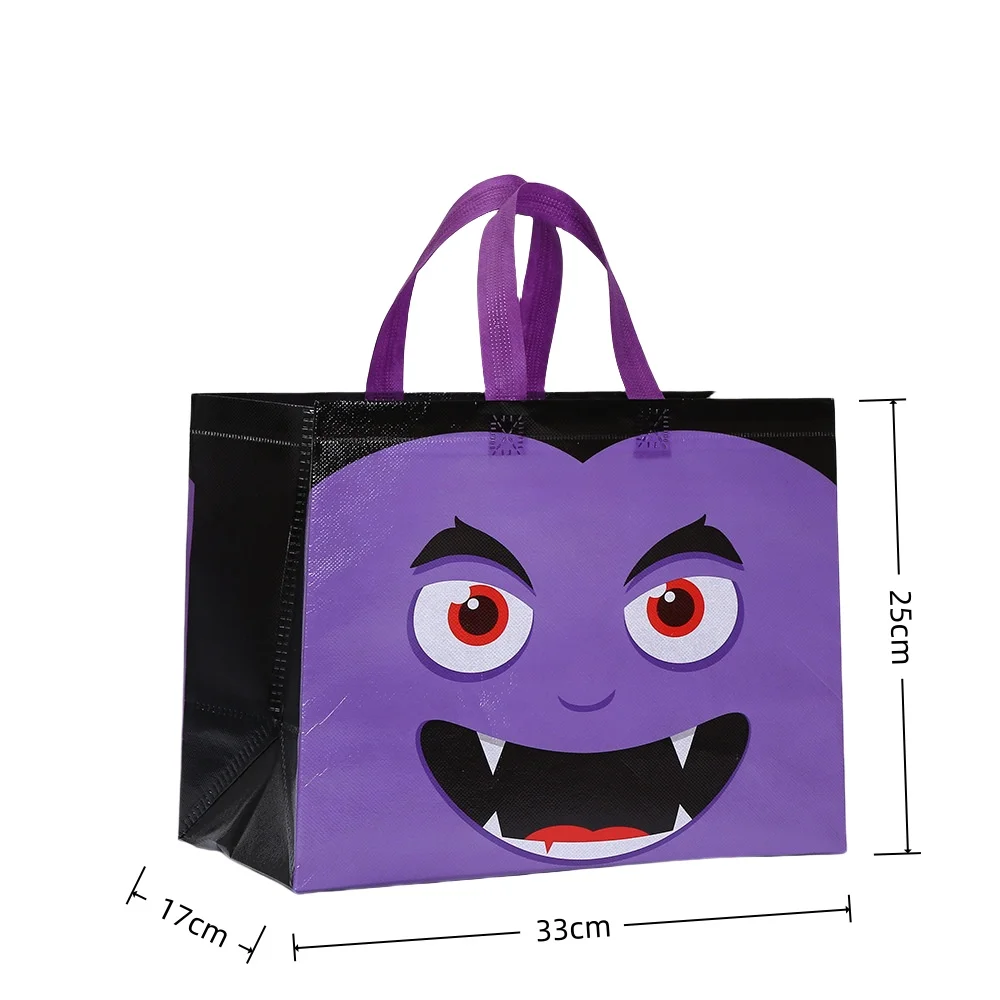 Halloween Monster Non Woven Bags Reusable Trick or Treat Tote Gift Bag for Candy Cookie... - SKU NWB01900 - UGI Packaging