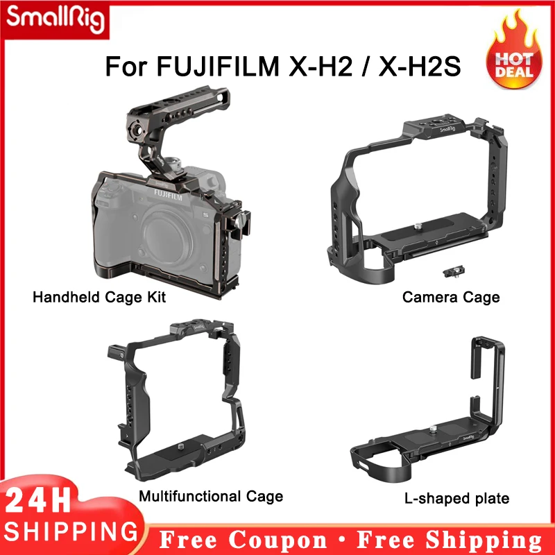 Kit Gabbia Portatile Smallrig Per Fujifilm X-H2 / X-H2S 4097 Gabbia Multifunzionale Compatibile Con Impugnatura Batteria Ft-Xh / Vg-Xh 3933