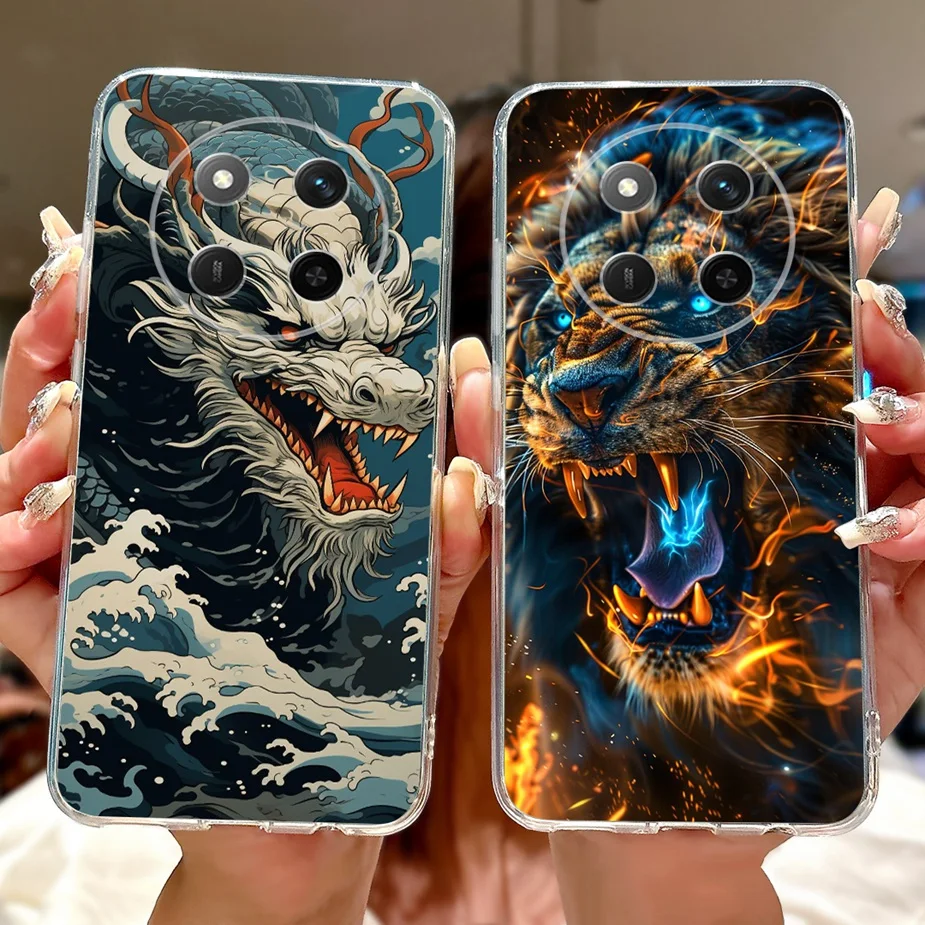 Colorful Painted Clear Silicone Case for Honor Smartphone - Soft Protective Cover