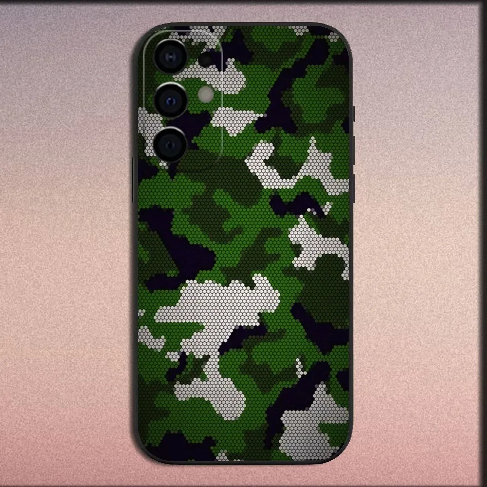 Advanced Camouflage Hexagon Pattern Black Soft Phone Case