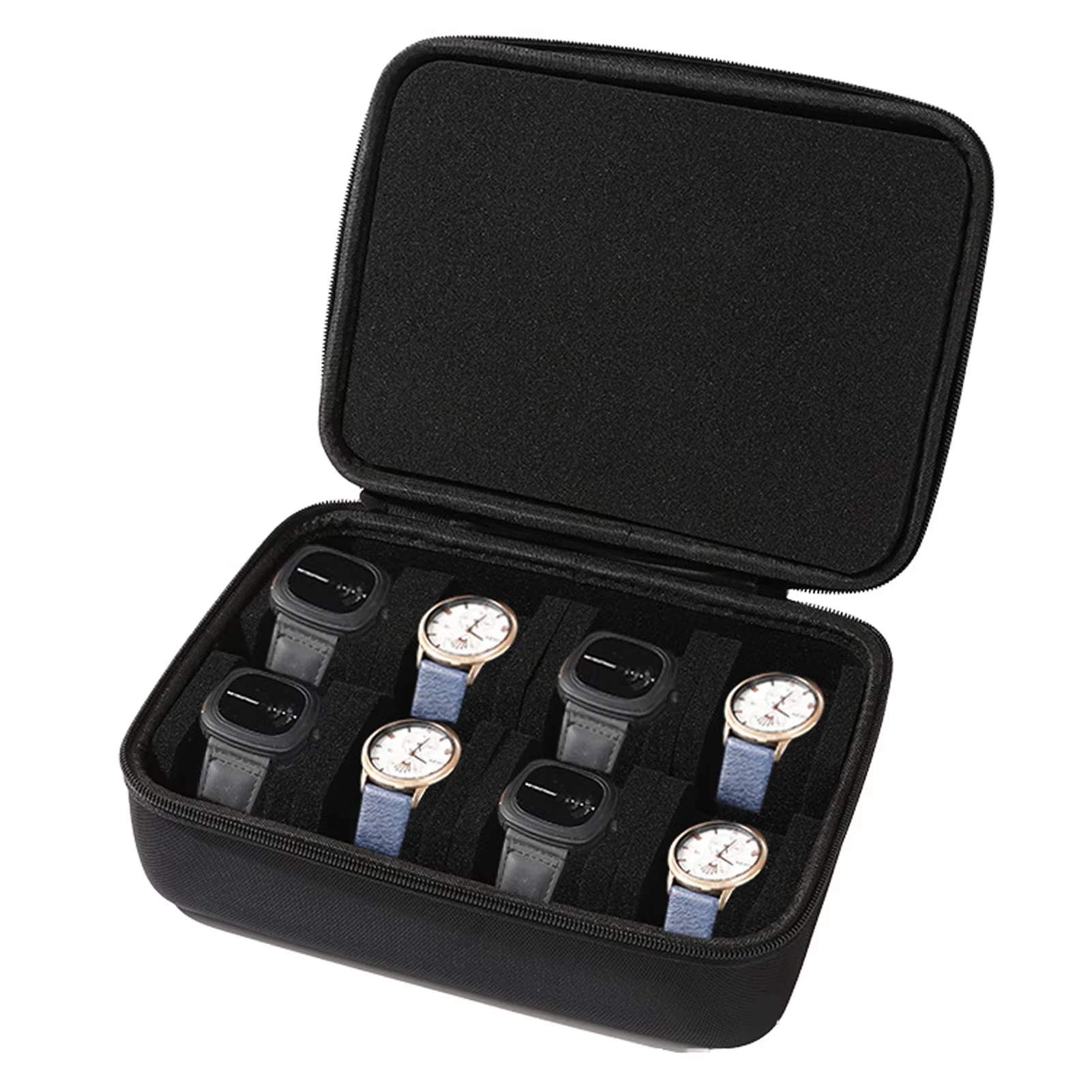 Rangement Montre Étui Voyage 5 Montres HELMDY - Boîte Rangement Rigide Transportable - Cadeau Homme Femme Protection Montre Transport