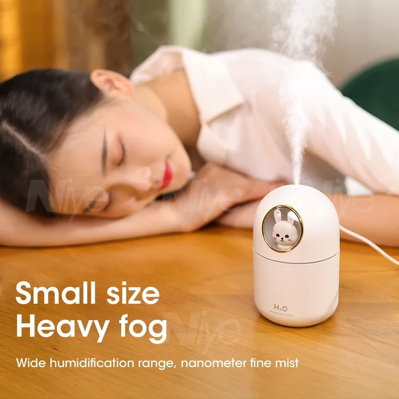 Cute Pet Air Humidifier 300ml Mini Office Desktop Humidifier Mute USB Bedroom Household with Night Light Air Humidification