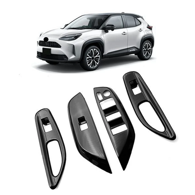 Auto Glänzend Schwarz Fenster Glas Lift-Taste Trim Schalter Abdeckung Tür  Armlehne Schalter Panel Für Toyota Yaris Kreuz 2020-2023 LHD - AliExpress