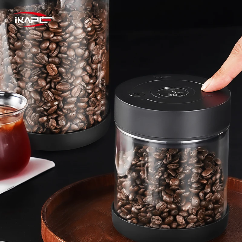 IKAPE Electric Vacuum Bean Canisters With Digital Display Coffee Accessories Coffee&Tea Tool Home/Camping/Coffee Beans Container 1 IKAPE Electric Vacuum Bean Canisters With Digital Display Coffee Accessories Coffee&Tea Tool Home/Camping/Coffee Beans Container 1